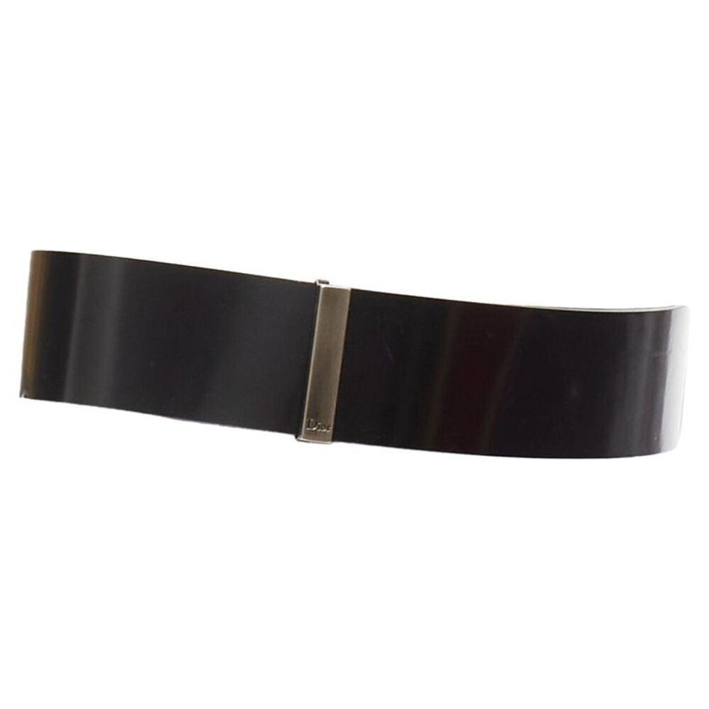 Dior Minimal Logo Metal Bar Smooth Calfskin Wide Belt - Picture 3 of 6